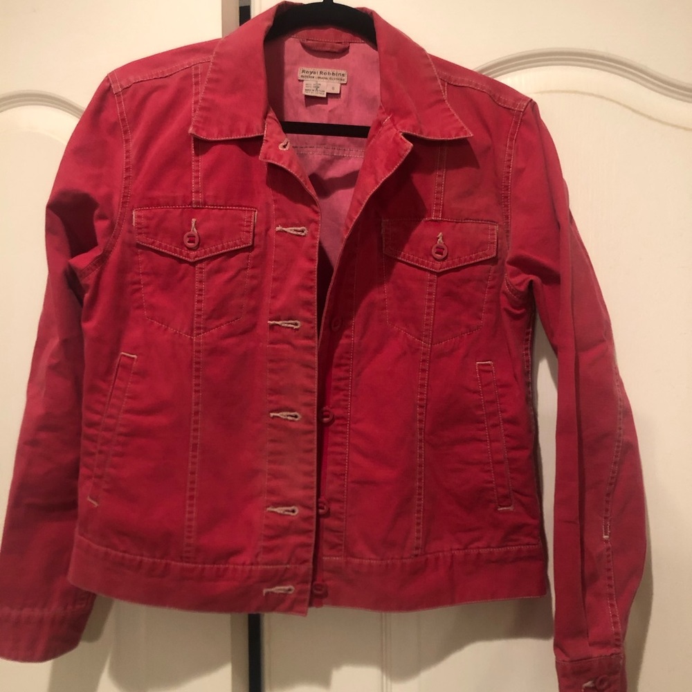 Royal Robbins light weight button down jacket.